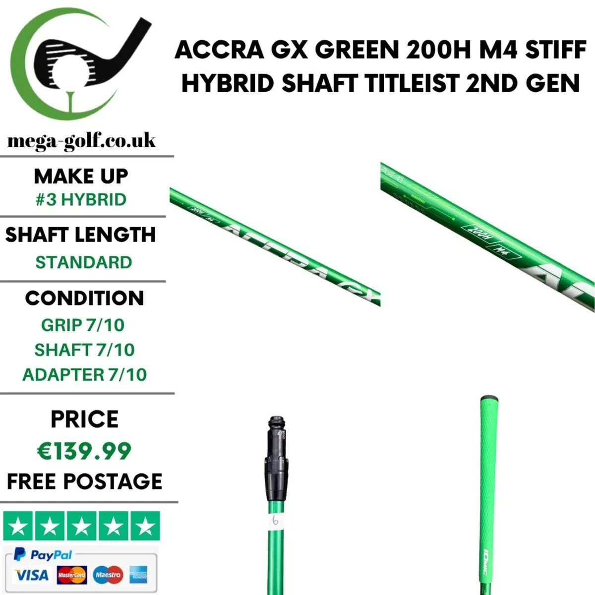 Accra Gx Green 200H M4 Stiff #3 Hybrid Shaft - Image 1