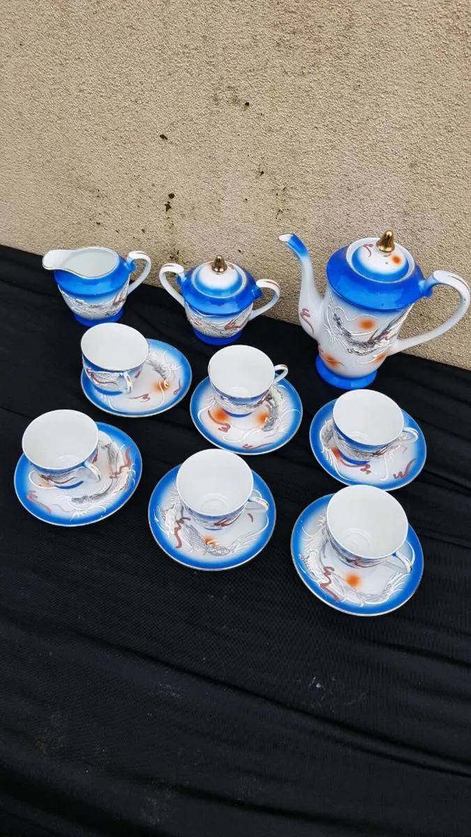 Blue espresso asian set small cups - Image 2