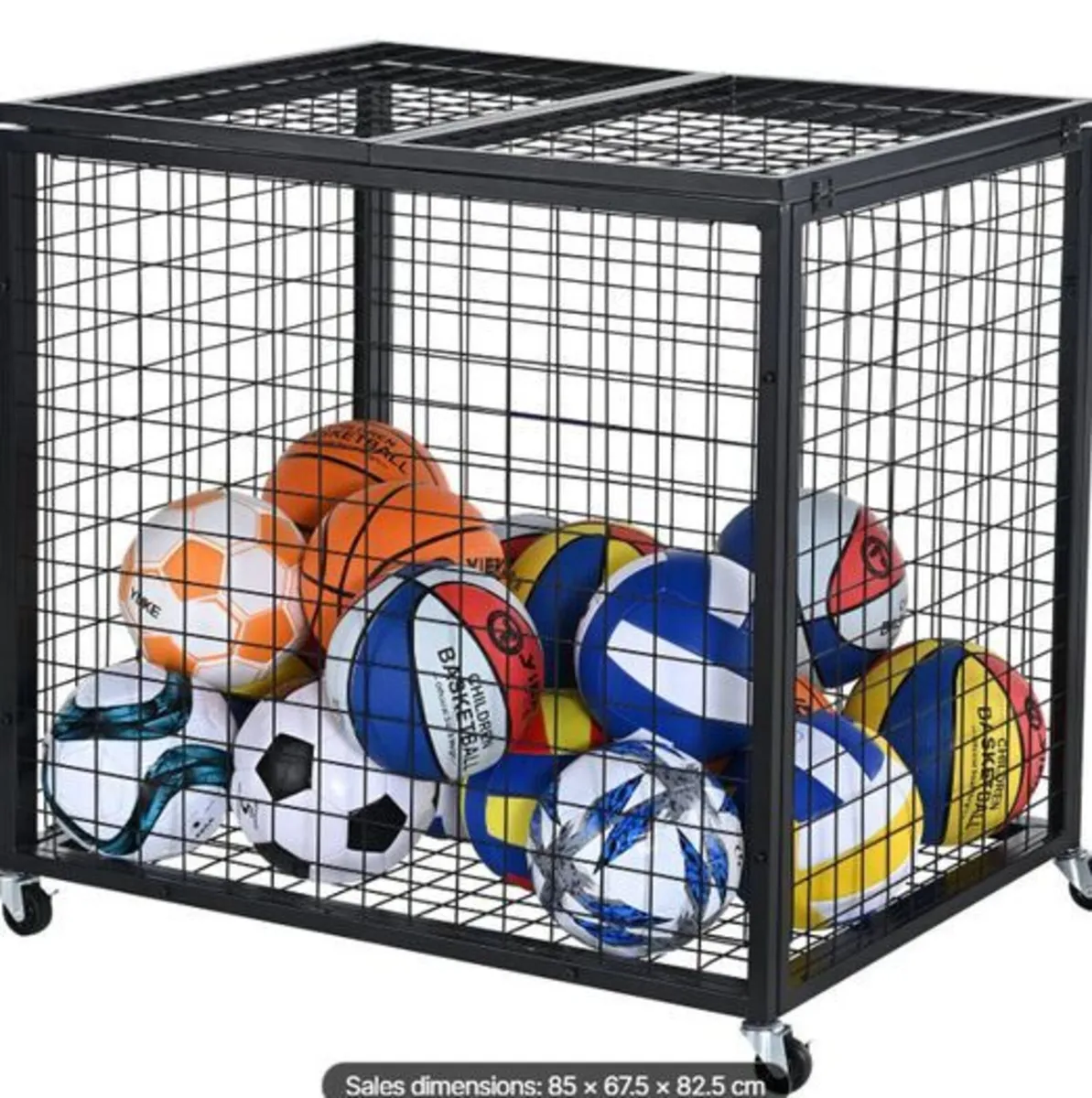 Rolling Sports Ball Storage Cart 85 x 67.5 x 82.5 - Image 1