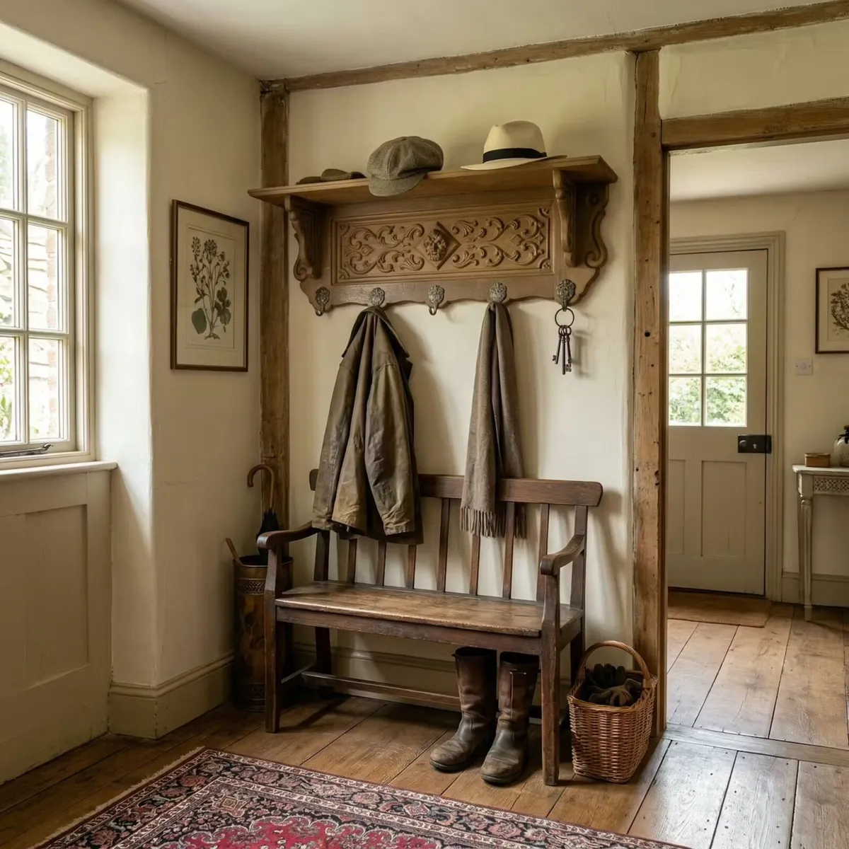 Very nice old coat and hat rack   37 cm high 103 c