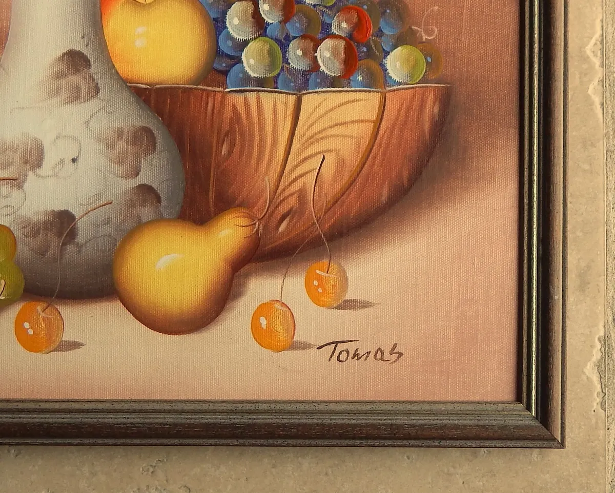 Signed Oil on Canvas Still Life Painting - Image 2