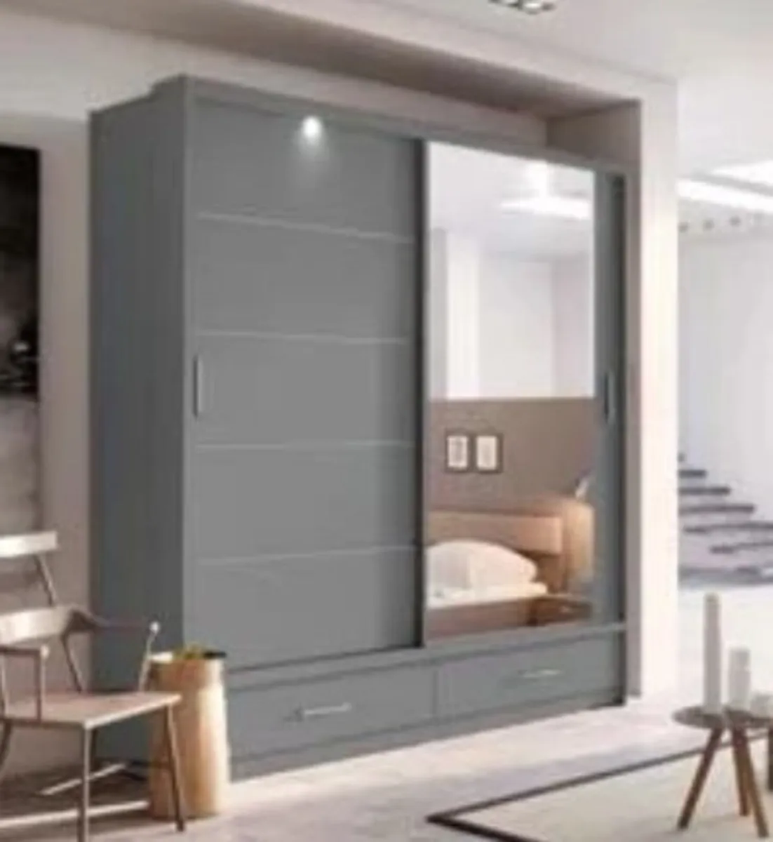 Alpha Grey Sliderobe 2.0m - Image 1