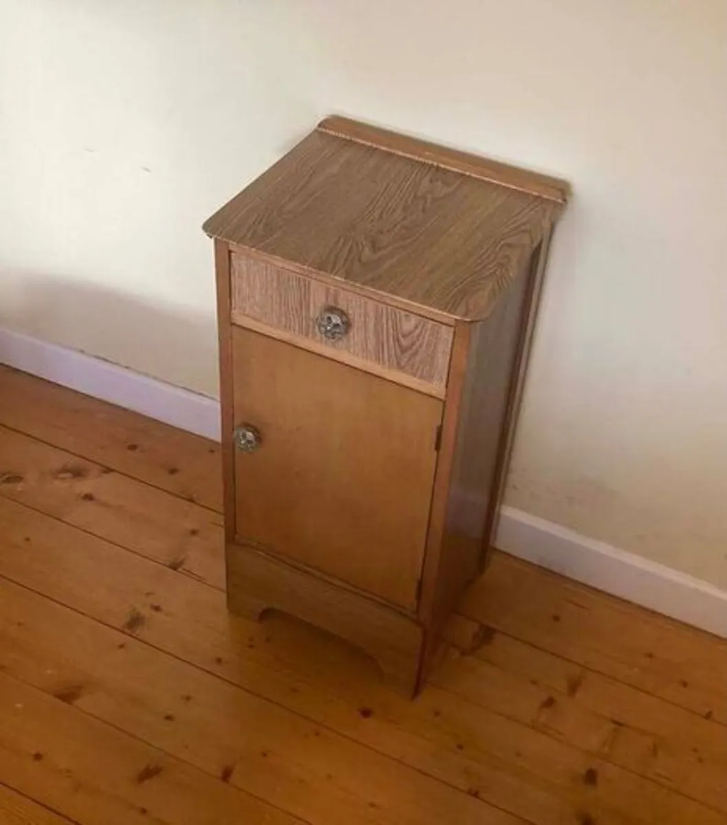 Bedside locker/Nightstand With Drawer & Cupboard - Image 2