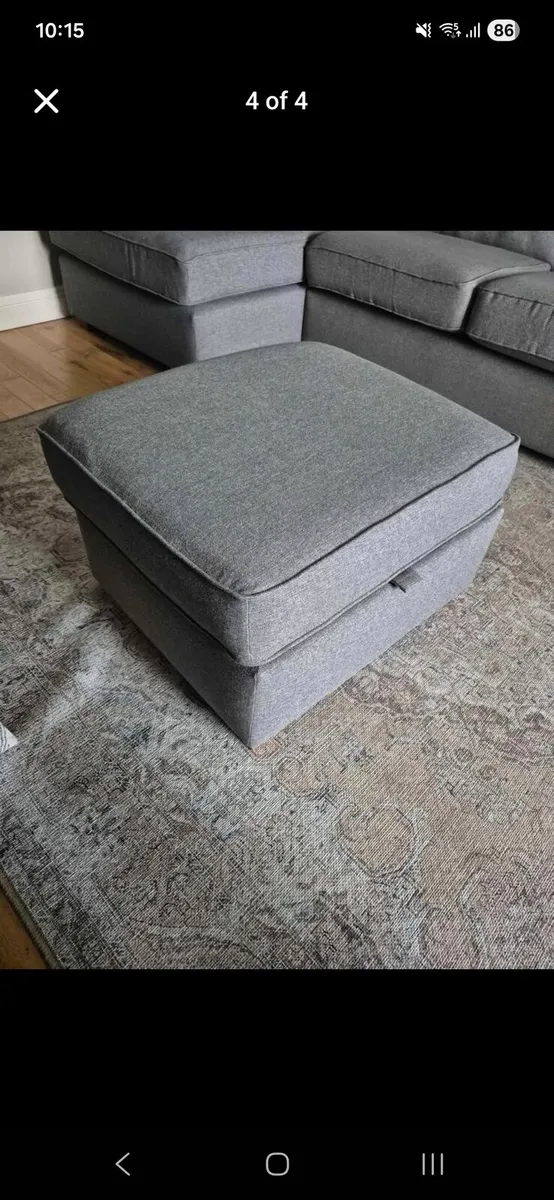 Grey 3 seat sofa and power recliner - Image 2