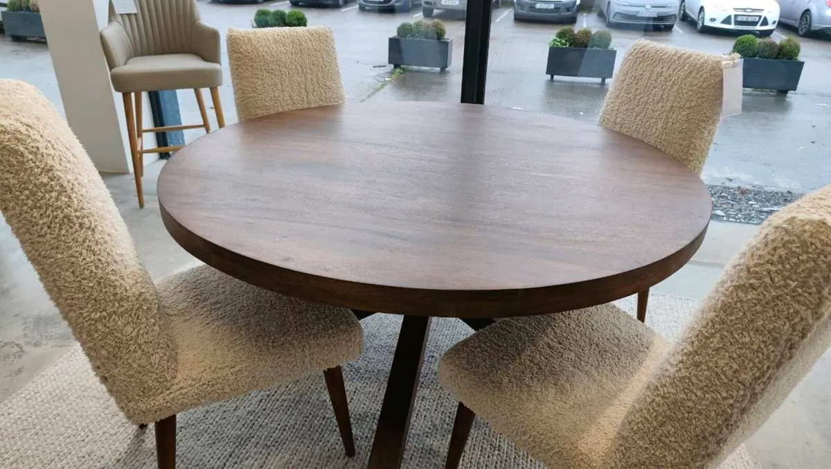 Round Dining Table 150cm Ex Display Like New - Image 4