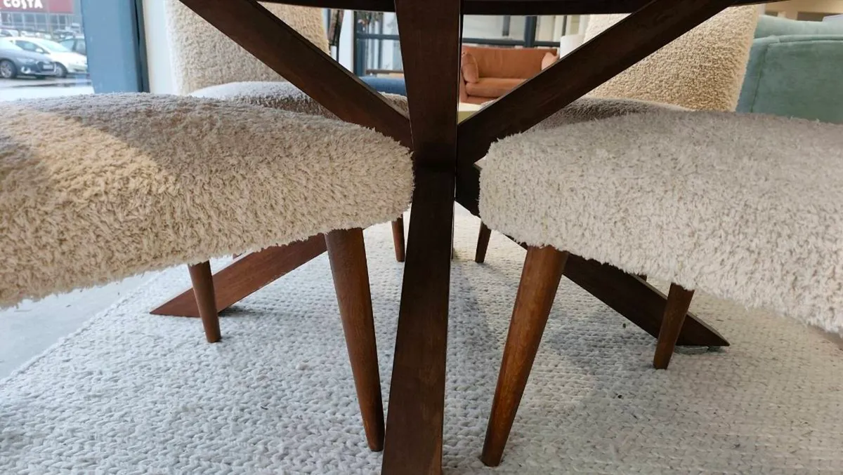 Round Dining Table 150cm Ex Display Like New - Image 2