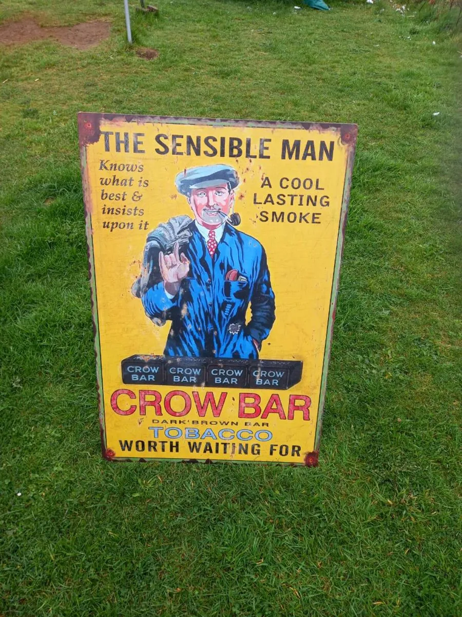 Crowbar Tobacco Very Large Tin Sign - Image 1