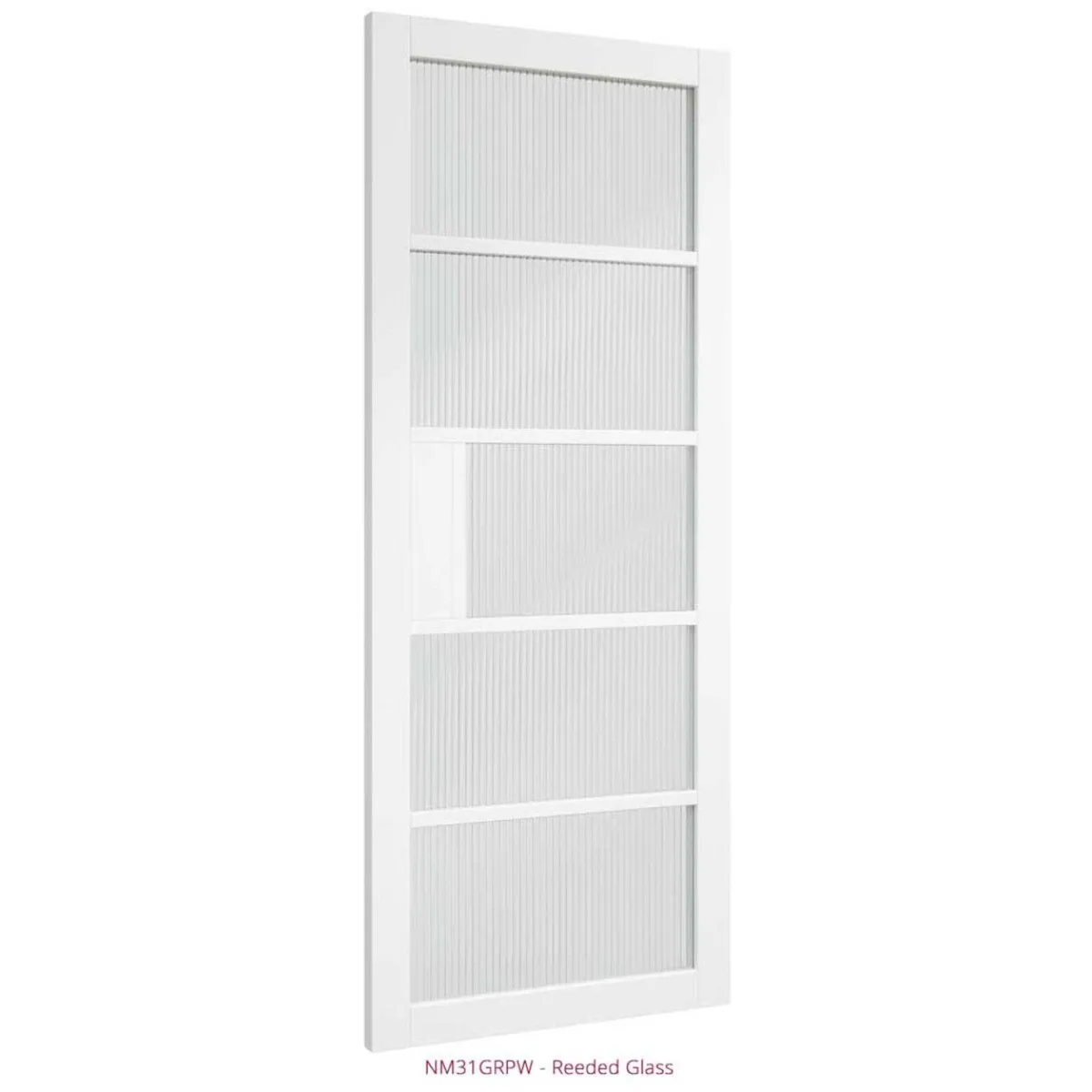 White Reeded Glass Door - Image 1