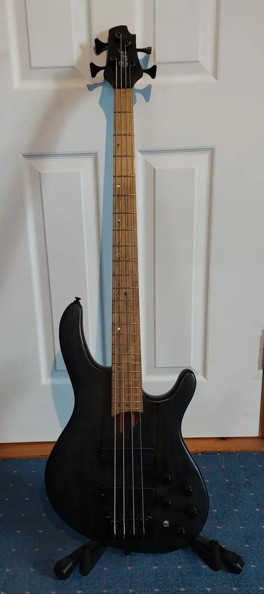 Cort B4 Plus Open Pore Trans Black Bass Guitar - Image 1