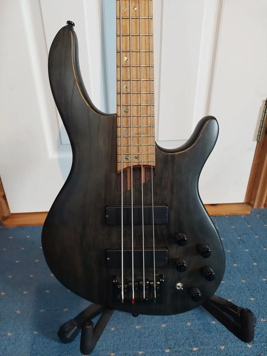 Cort B4 Plus Open Pore Trans Black Bass Guitar - Image 3