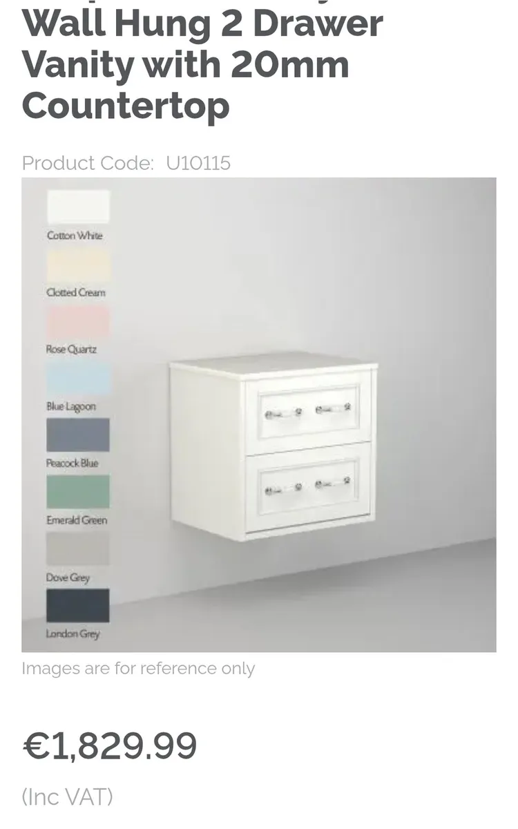 UTOPIA ROSEBERRY BATHROOM WALL HUNG VANITY UNIT