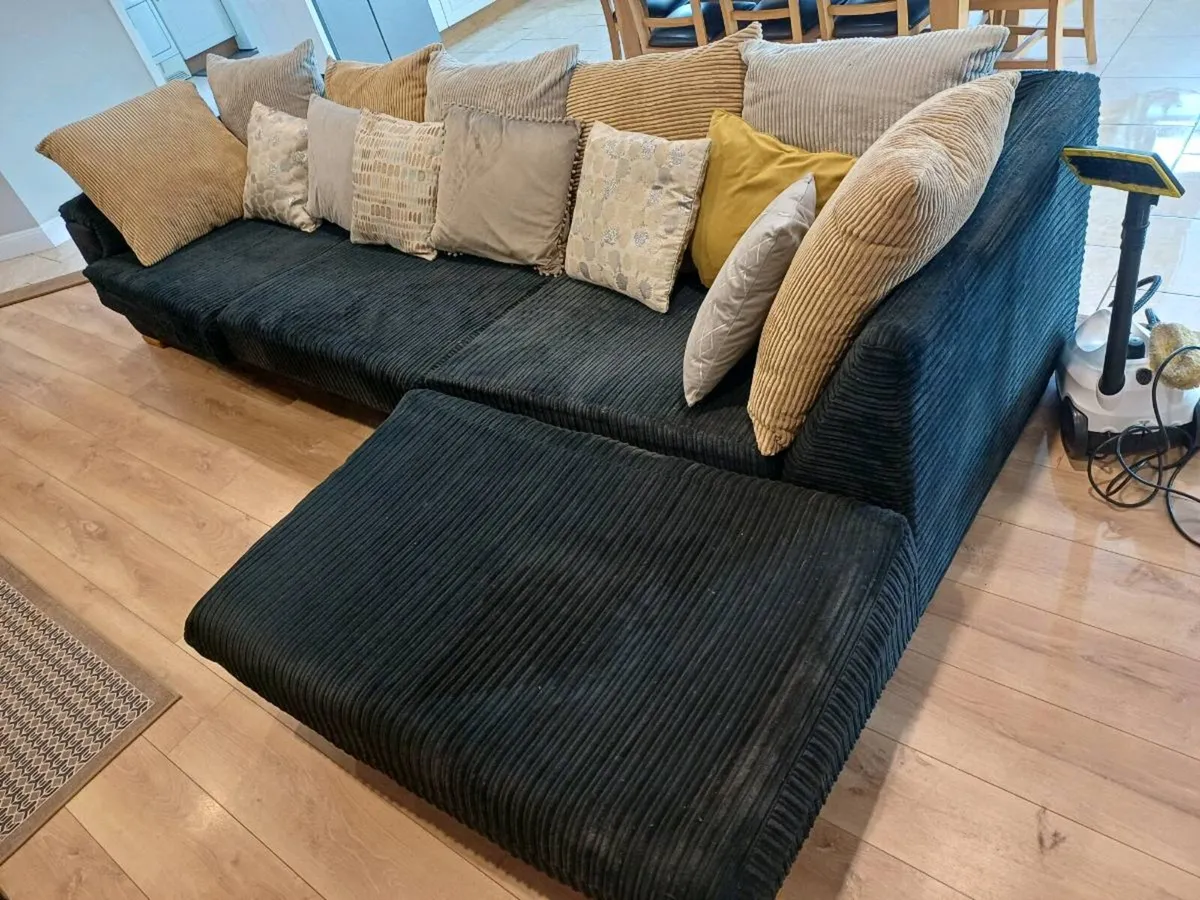 L Shaped Sofa Armchair and Footstool - Image 2