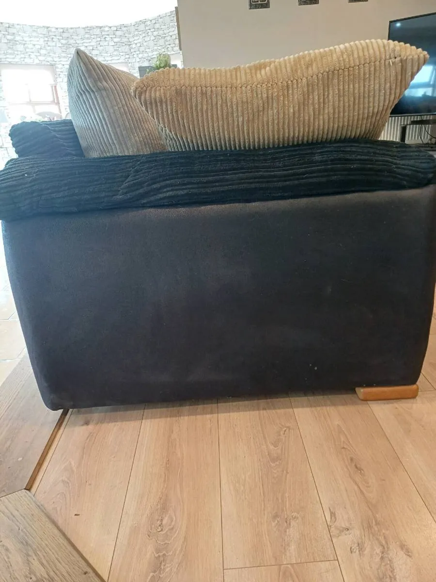 L Shaped Sofa Armchair and Footstool - Image 4