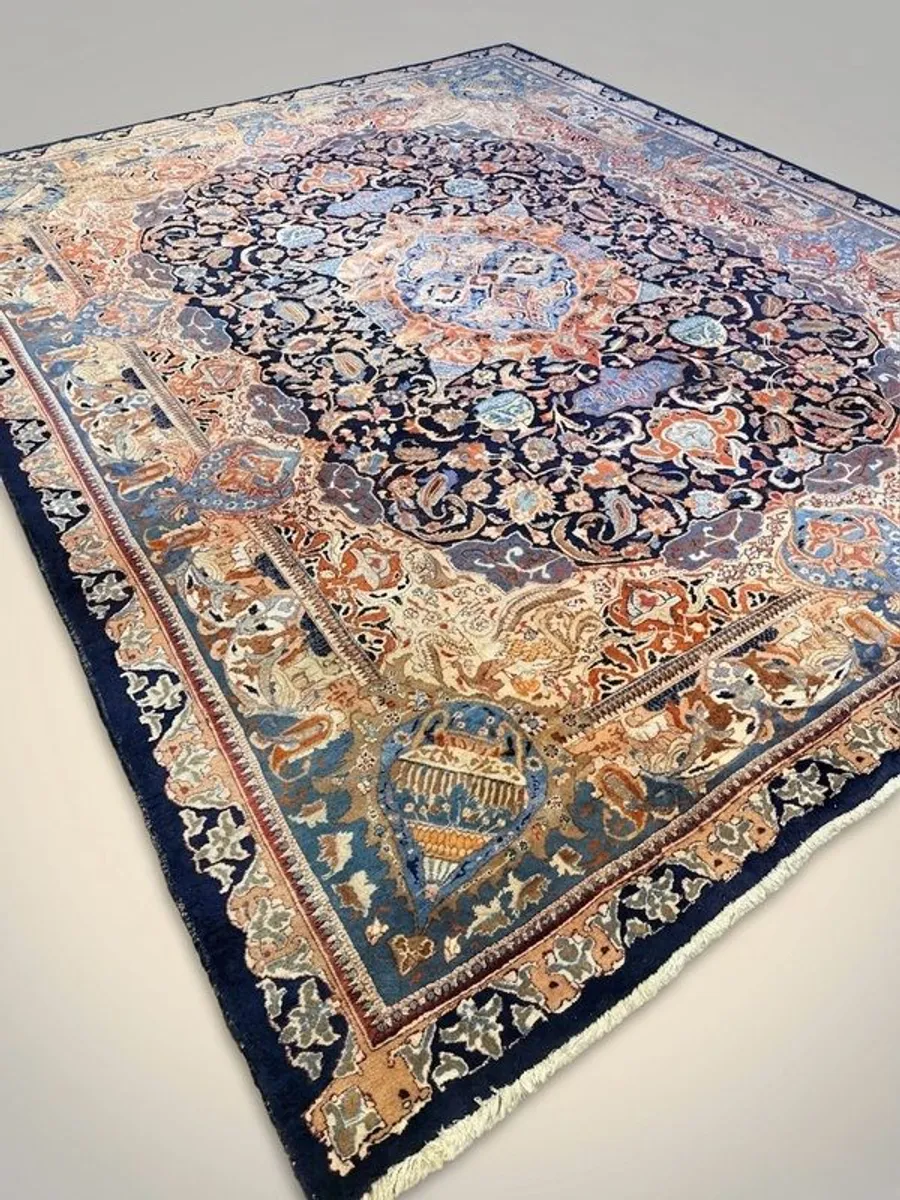 Stunning 1960s Kashmar Pictorial Rug. A Masterpiece of Persian Craftsmanship - Image 2