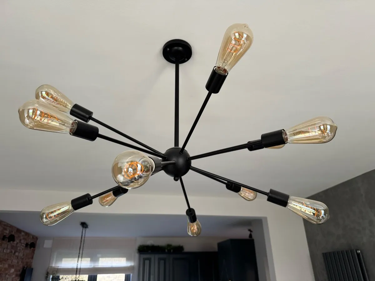 Black Pendant Light - 12 bulbs - Image 4