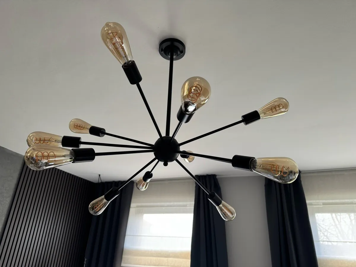 Black Pendant Light - 12 bulbs - Image 1