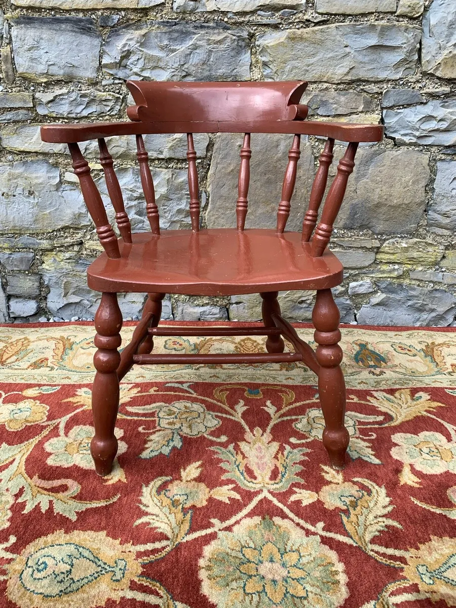Early 20th century painted captains chair. - Image 3