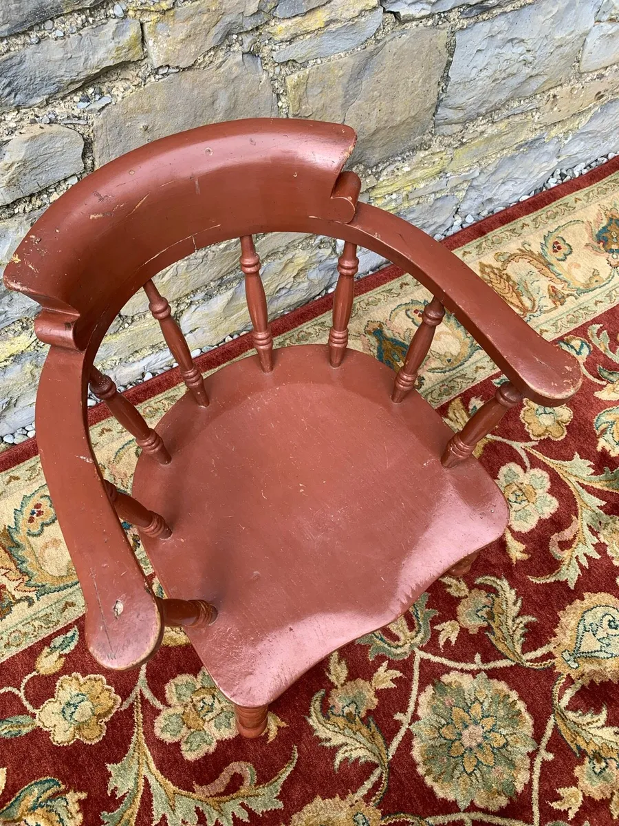 Early 20th century painted captains chair. - Image 4
