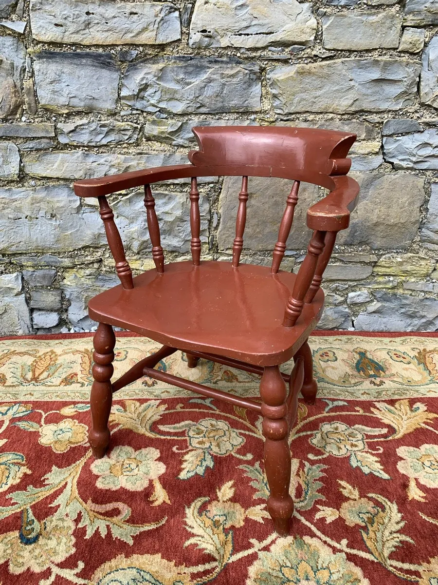 Early 20th century painted captains chair. - Image 1