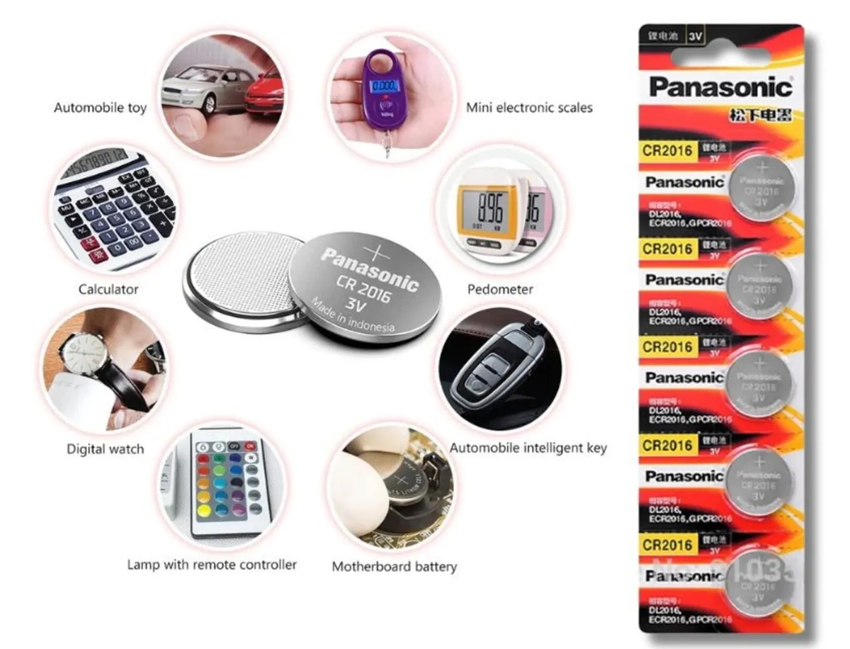 CR2016 Panasonic Battery 5 Pack - Image 3