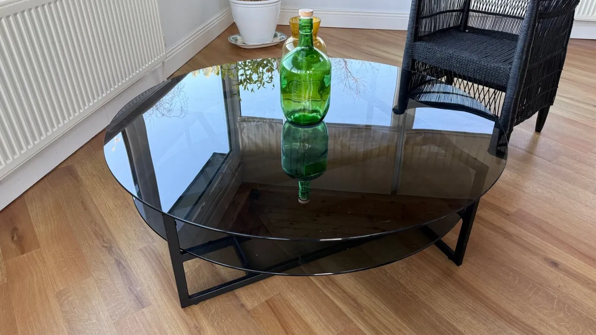 Glass Round Coffee Table 120cm - Image 2