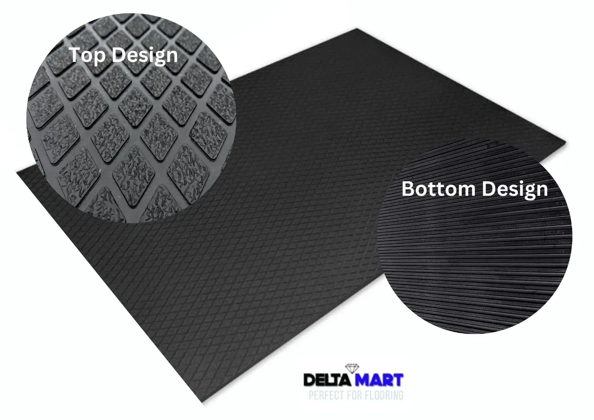 18mm Diamond Top Rubber Mat – 6ft x 4ft - Image 1