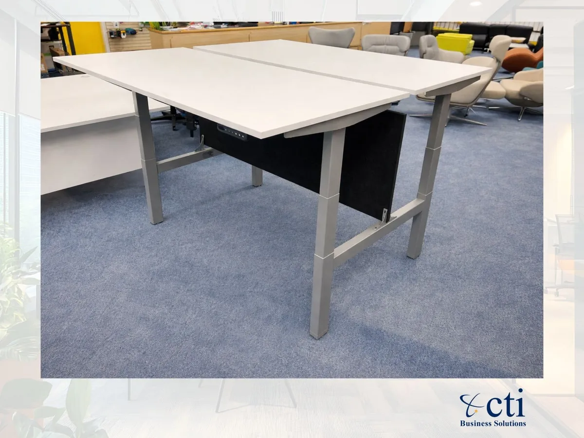 10 x Double Height adjustable Desks With Screen - Image 2