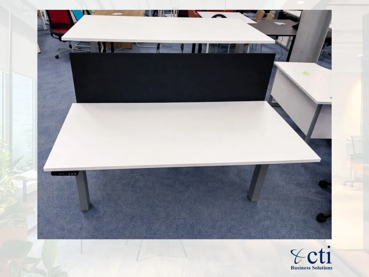 10 x Double Height adjustable Desks With Screen - Image 4