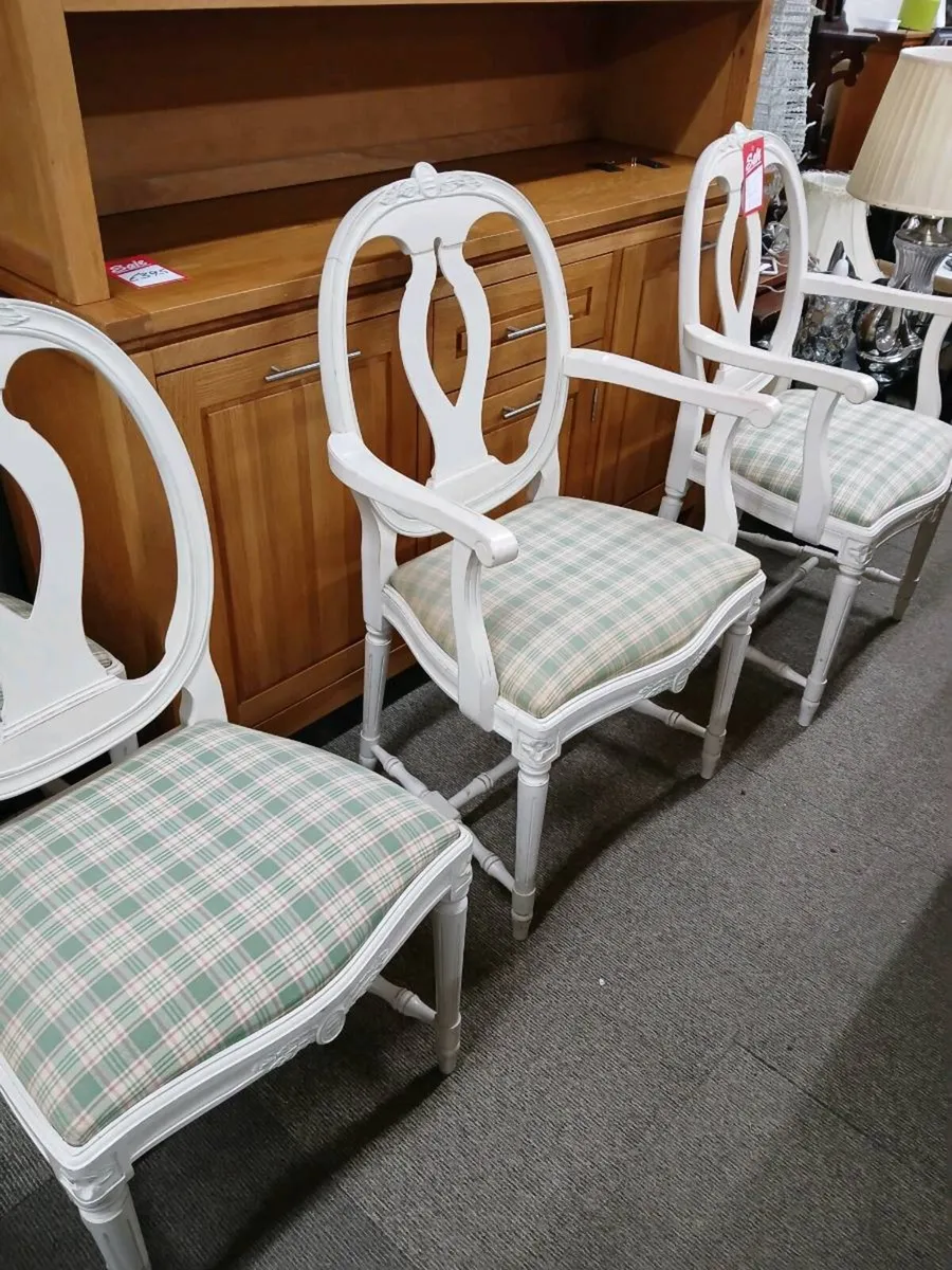 8 Swedish gustavian dining chairs - Image 3