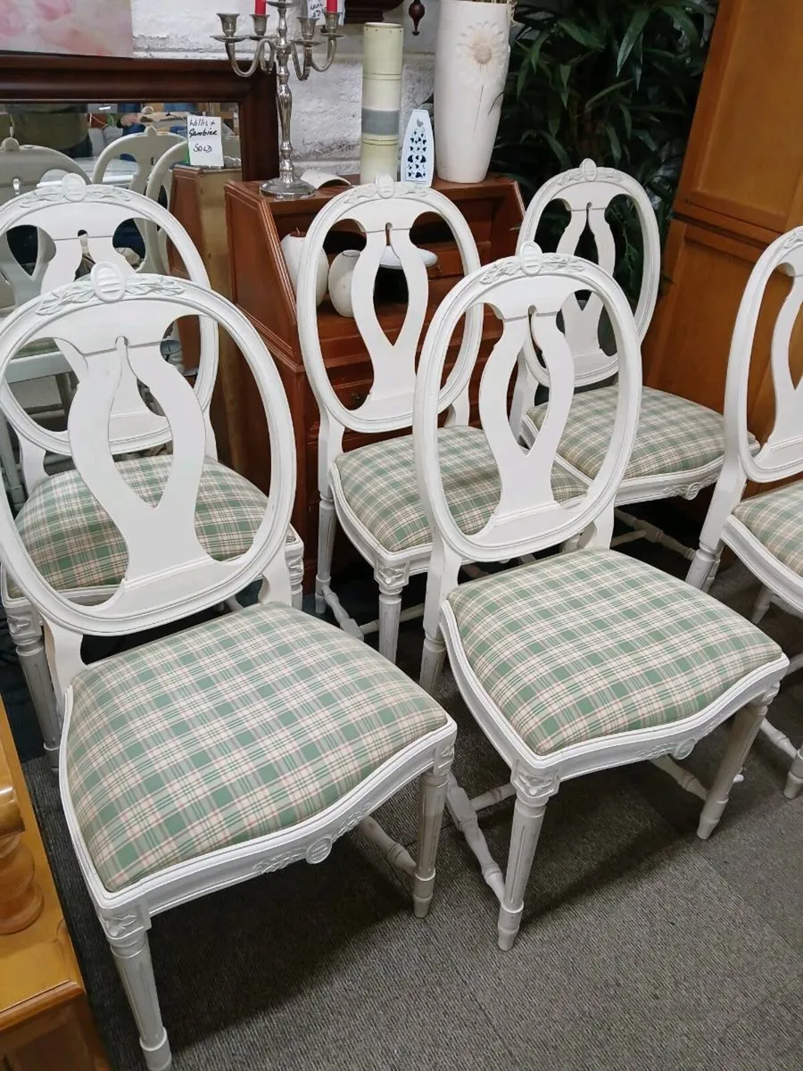 8 Swedish gustavian dining chairs - Image 4