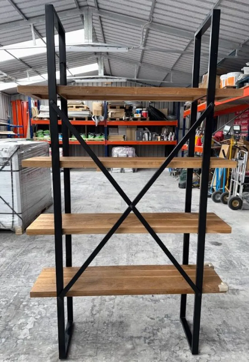 Industrial Style Wooden & Steel Shelving Unit - Image 2