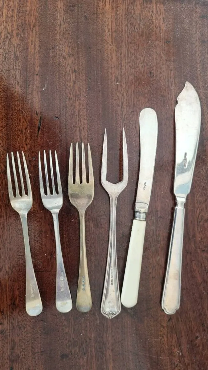 Antique Collection of Butter Knifes/Pastry Forks - Image 1