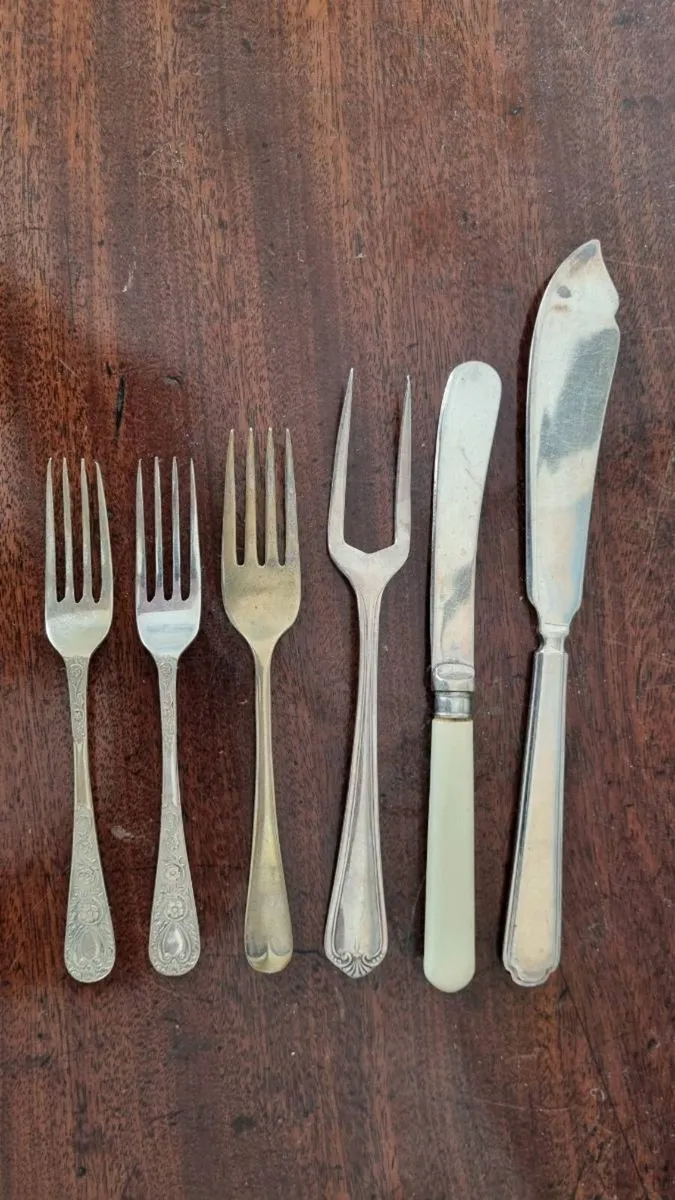 Antique Collection of Butter Knifes/Pastry Forks - Image 2
