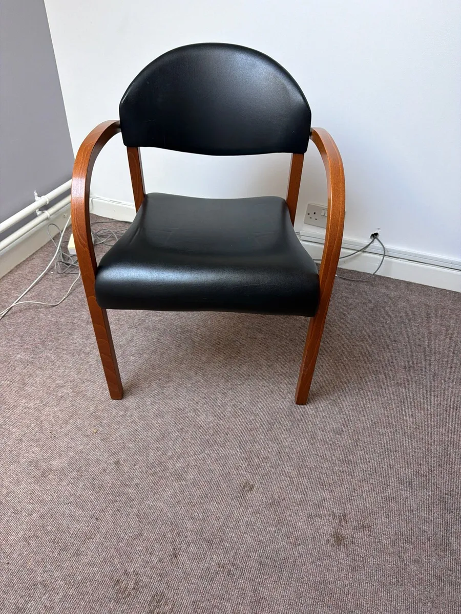 6 Leather Cushioned Chairs - Image 2