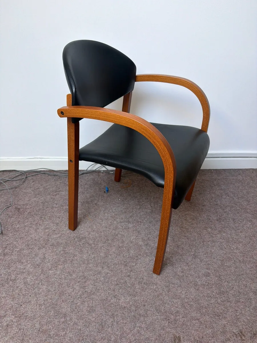 6 Leather Cushioned Chairs - Image 1