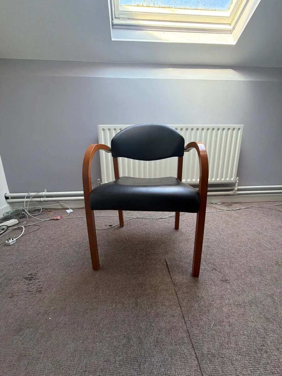 6 Leather Cushioned Chairs - Image 4