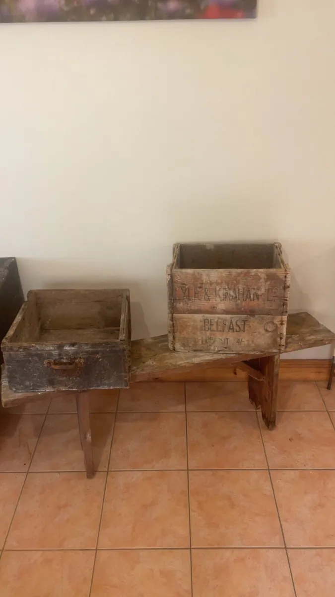 Vintage pine furniture,boxes, bench , pine desk - Image 4