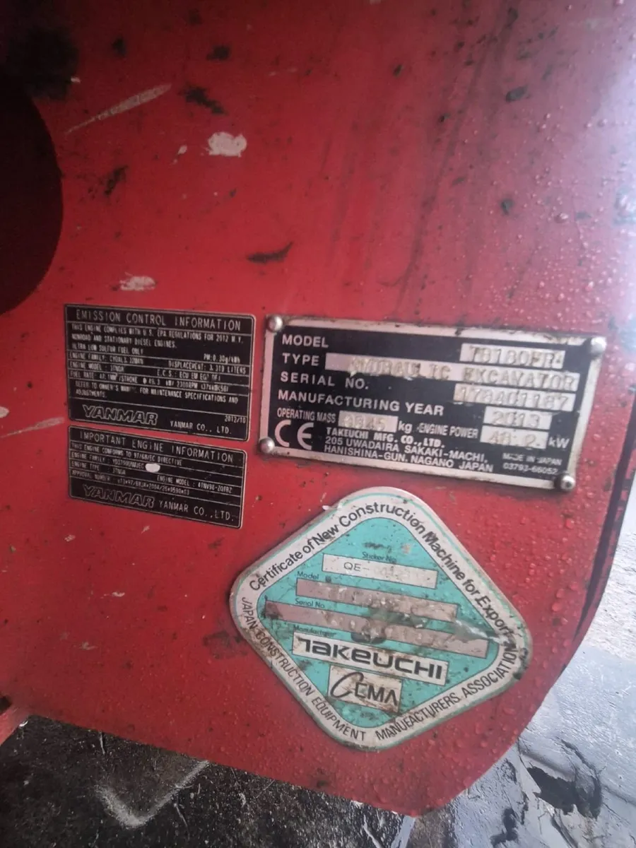 Excavator Takeuchi Tb180fr, 2013 - Image 2