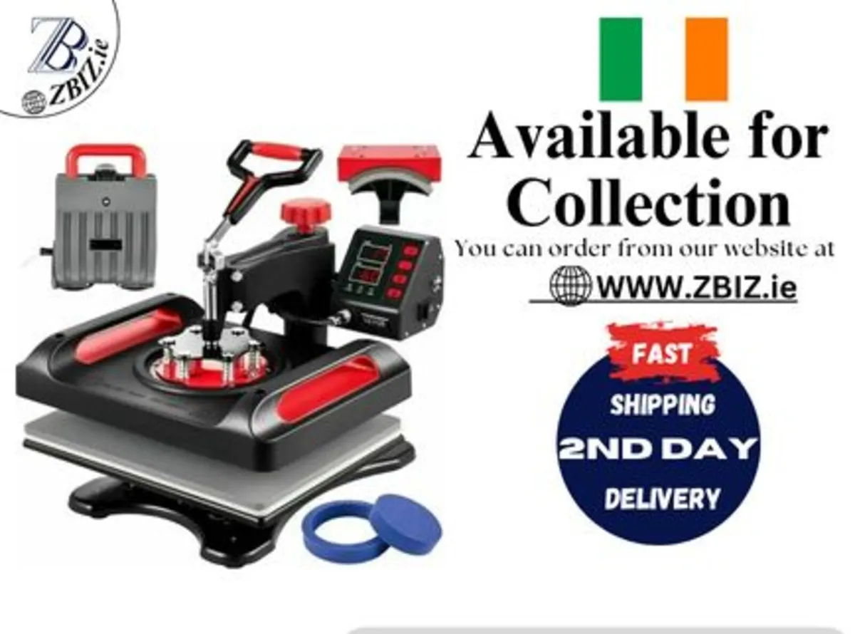 Heat Press Machine 5-in-1 Red 12x15 Printing Kit - Image 1