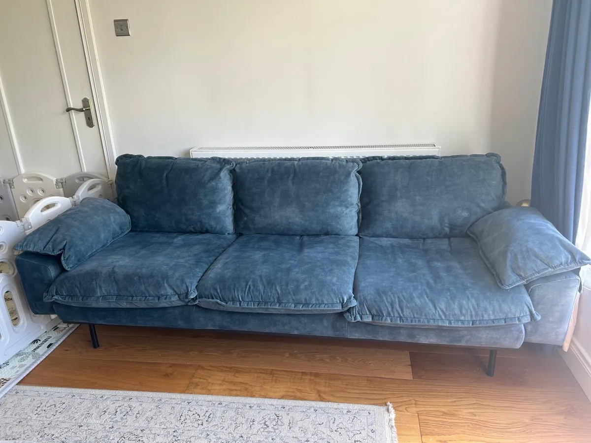 3 Seater Green Sofa (April and the Bear) - Image 1