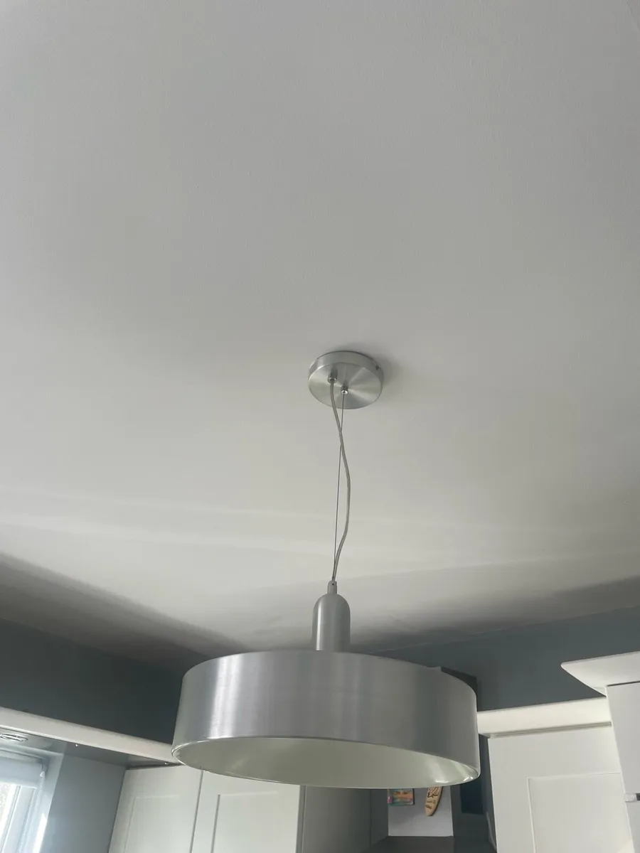 2x stainless ceiling lights and matching lamp - Image 3