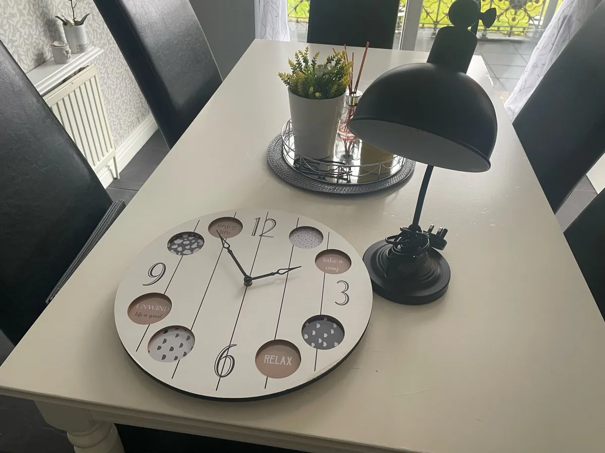 2x stainless ceiling lights and matching lamp - Image 4