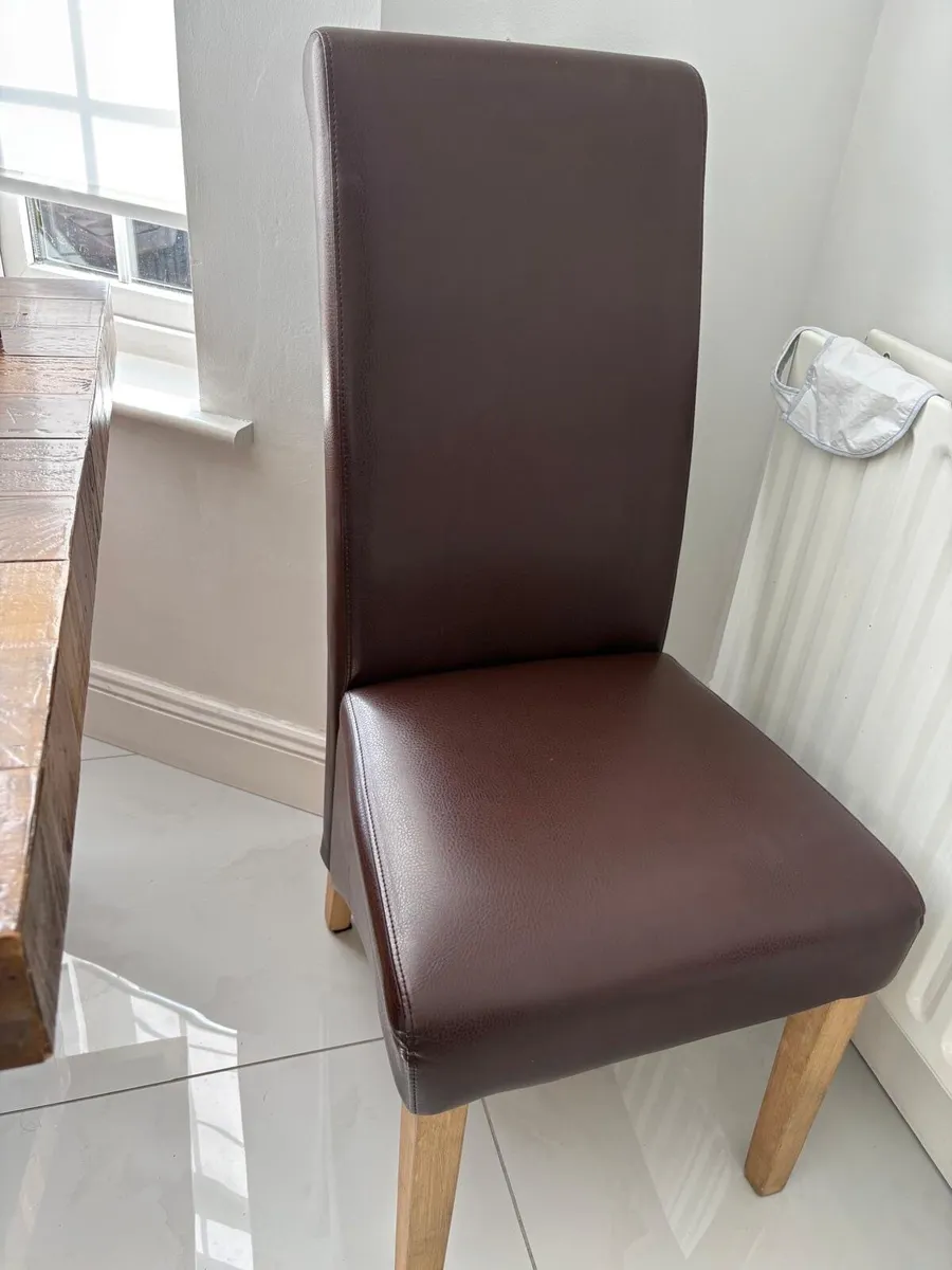 4 Brown Dining Chairs – Very Good Condition – €180 - Image 1