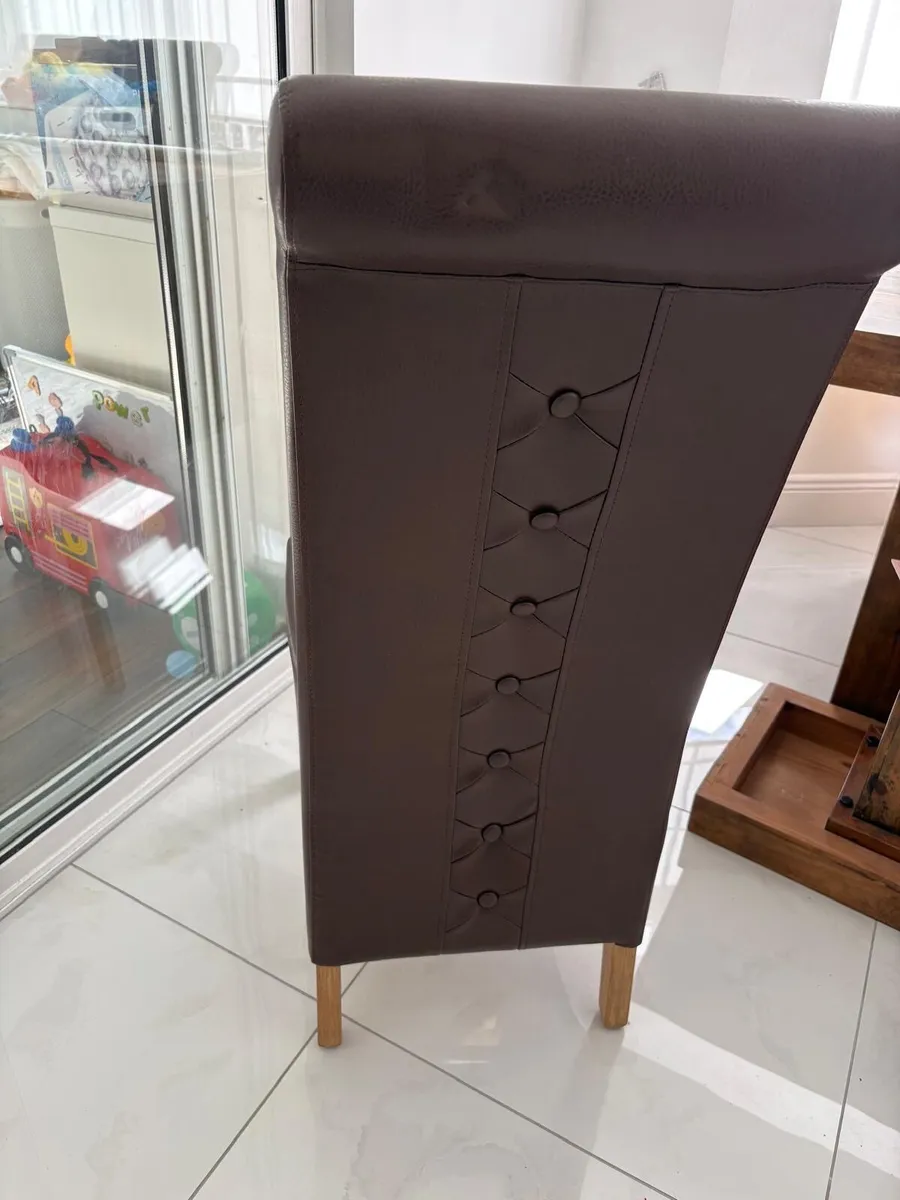 4 Brown Dining Chairs – Very Good Condition – €180 - Image 3