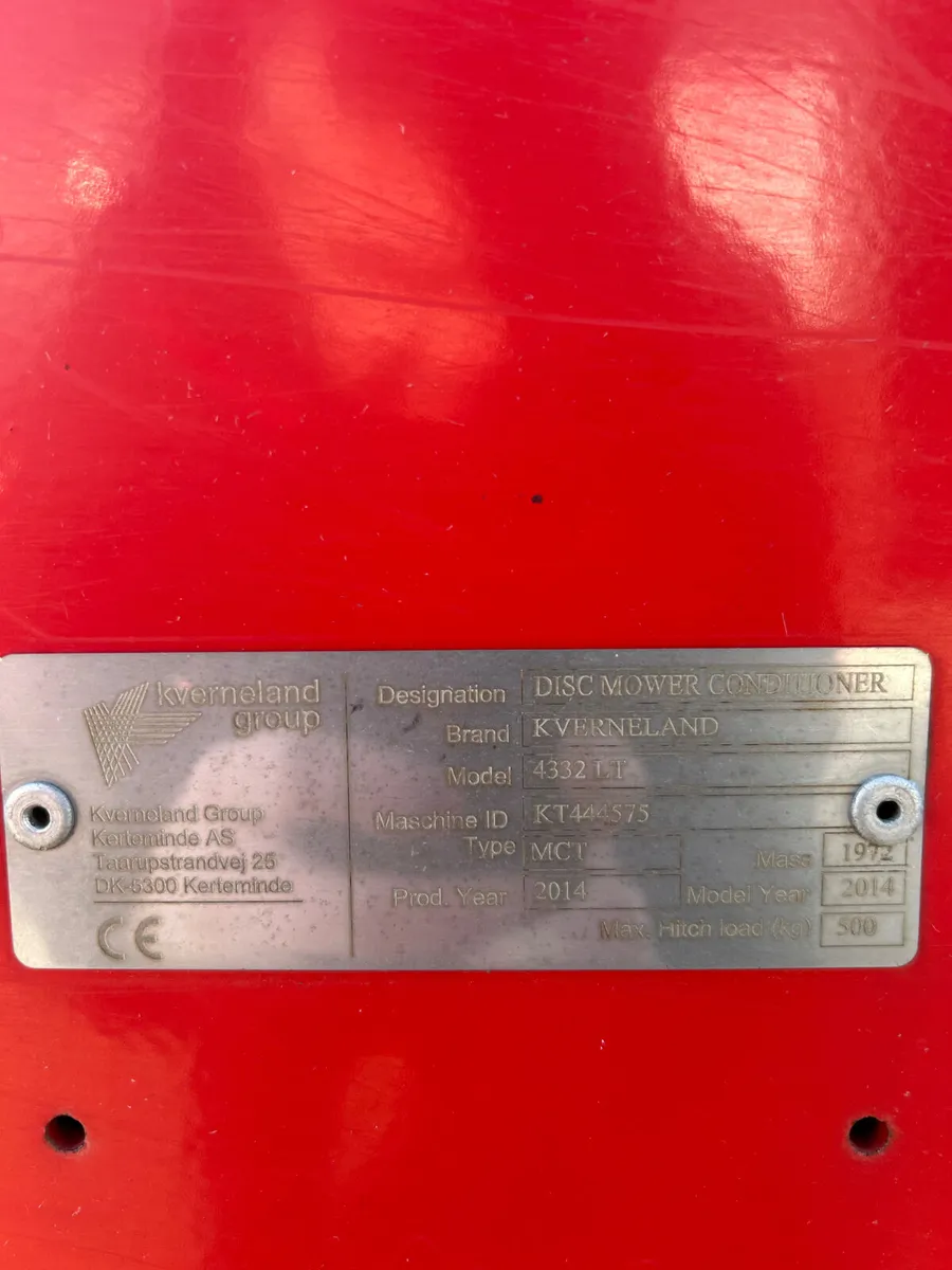 Kverneland 4332 LT Trailed Mower **no VAT ** - Image 3