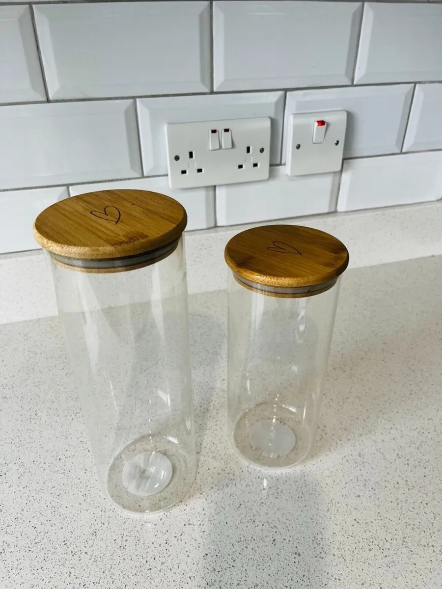 Glass and Wood Kitchen Canisters - Image 4