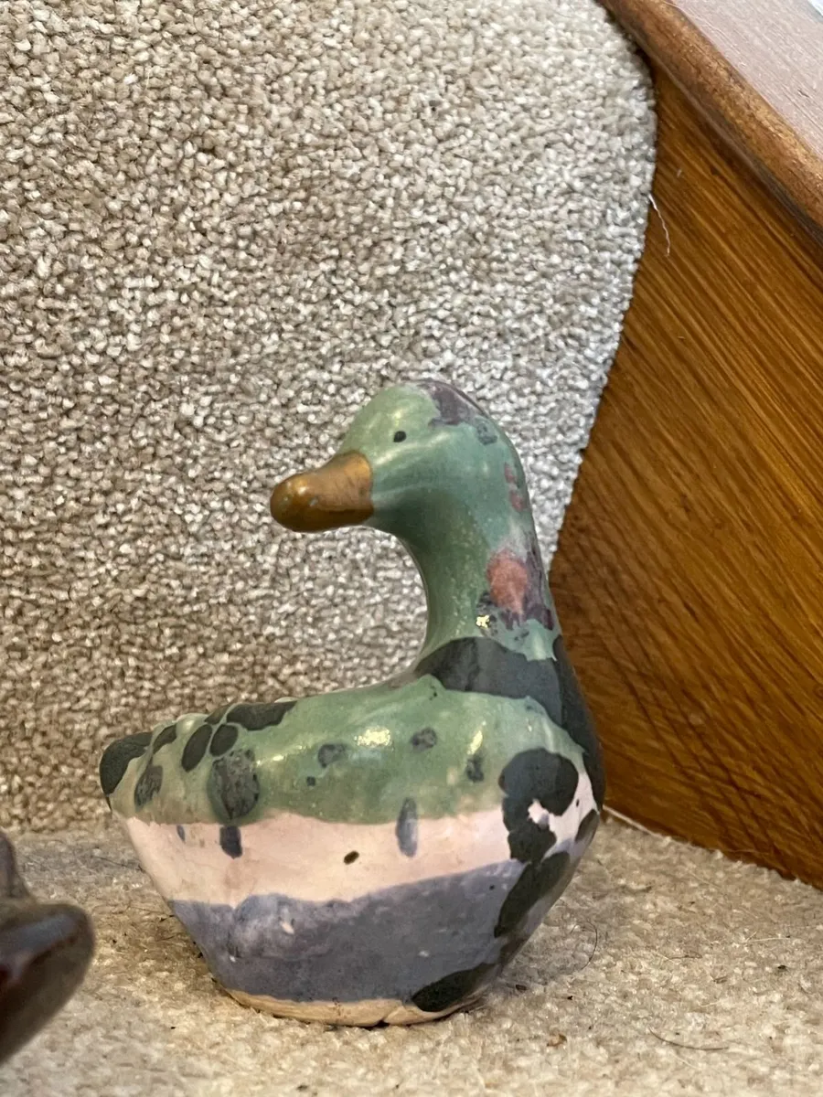 Decorative ceramic mallard duck figurines PAIR - Image 2