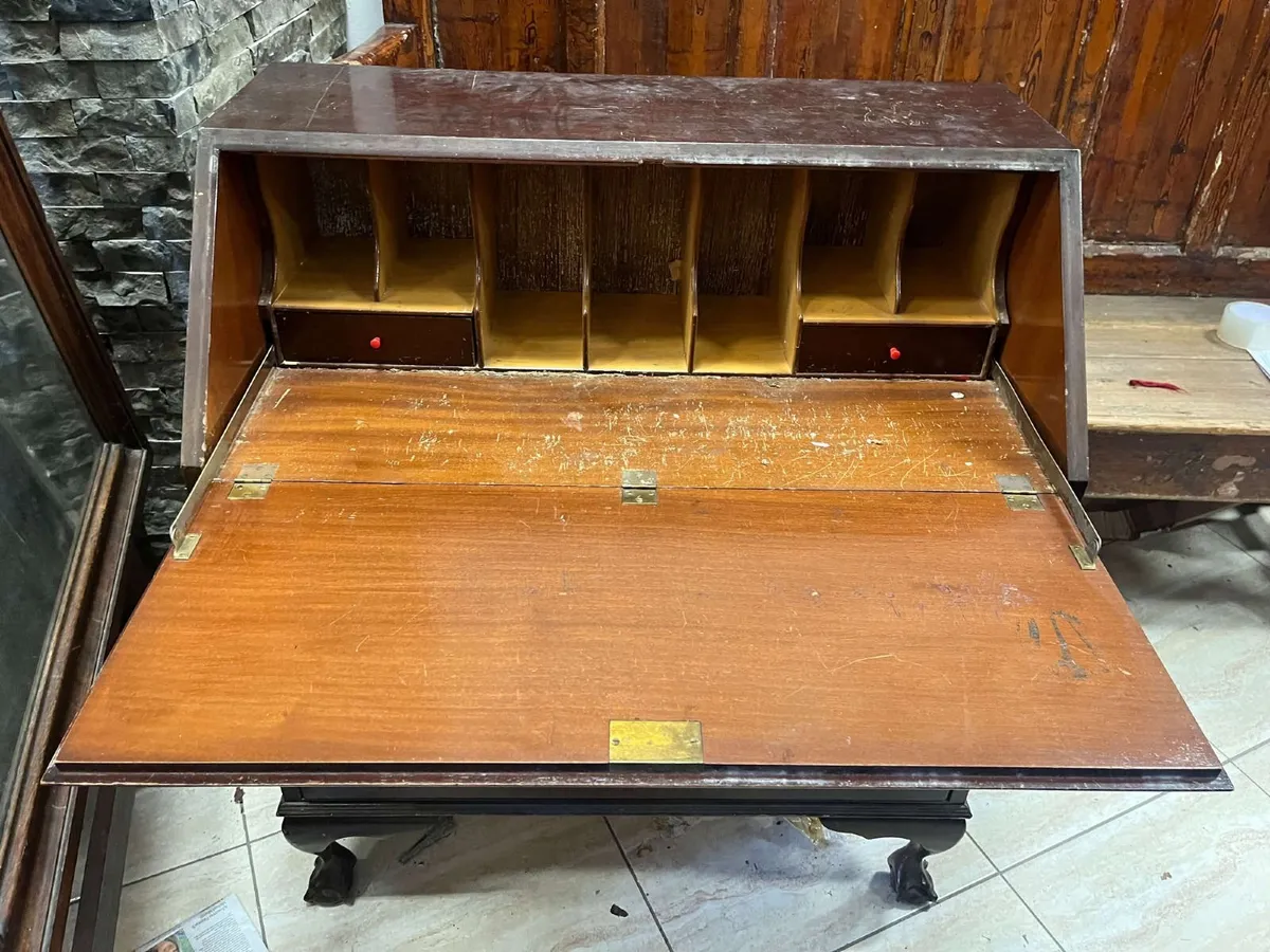 Mahogany Bureau Writing Desk with Drawers - Image 2