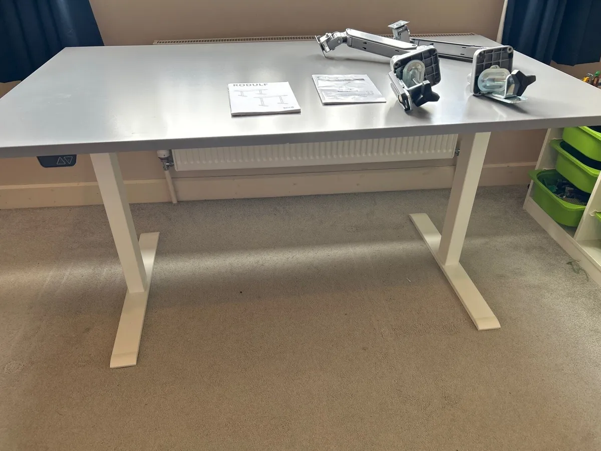 Home office- electric standing desk & monitor arm - Image 1
