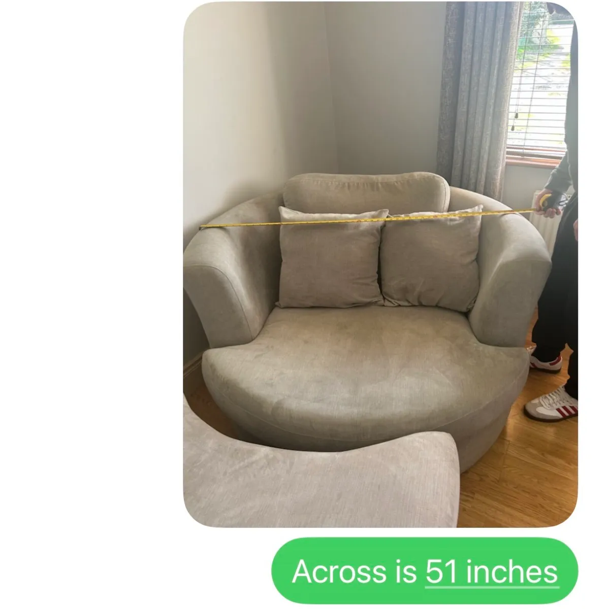 Swivel chair and footstool - Image 3